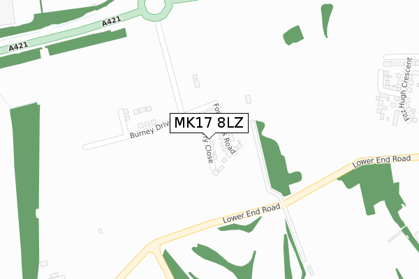 MK17 8LZ map - large scale - OS Open Zoomstack (Ordnance Survey)