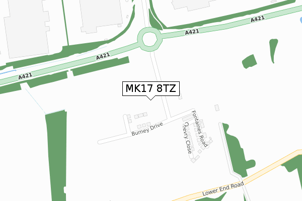 MK17 8TZ map - large scale - OS Open Zoomstack (Ordnance Survey)