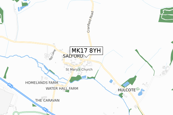 MK17 8YH map - small scale - OS Open Zoomstack (Ordnance Survey)