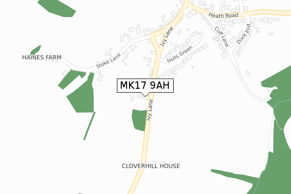 MK17 9AH map - large scale - OS Open Zoomstack (Ordnance Survey)