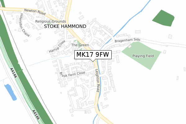 MK17 9FW map - large scale - OS Open Zoomstack (Ordnance Survey)