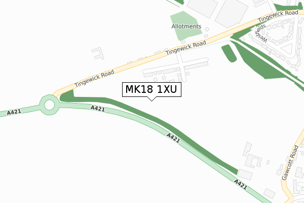 MK18 1XU map - large scale - OS Open Zoomstack (Ordnance Survey)