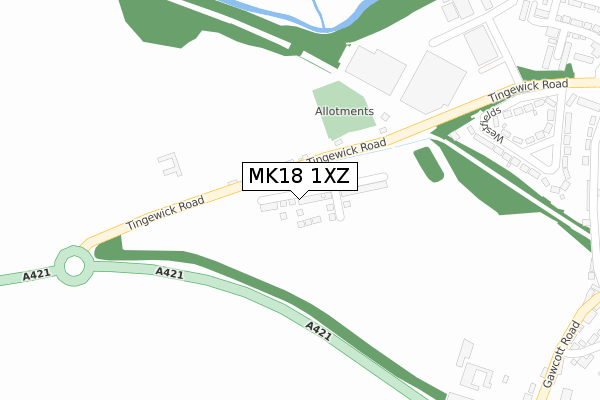 MK18 1XZ map - large scale - OS Open Zoomstack (Ordnance Survey)