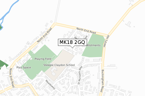 MK18 2GQ map - large scale - OS Open Zoomstack (Ordnance Survey)