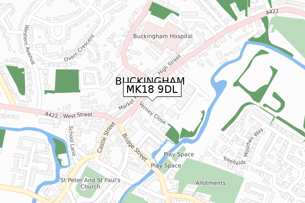 MK18 9DL map - large scale - OS Open Zoomstack (Ordnance Survey)