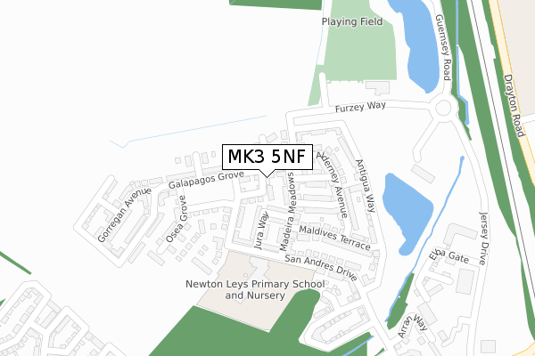 MK3 5NF map - large scale - OS Open Zoomstack (Ordnance Survey)