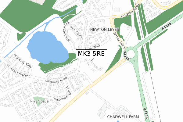 MK3 5RE map - large scale - OS Open Zoomstack (Ordnance Survey)