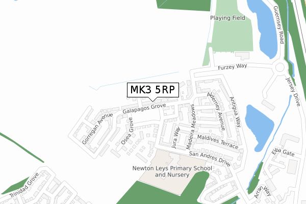 MK3 5RP map - large scale - OS Open Zoomstack (Ordnance Survey)