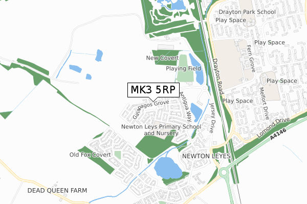 MK3 5RP map - small scale - OS Open Zoomstack (Ordnance Survey)