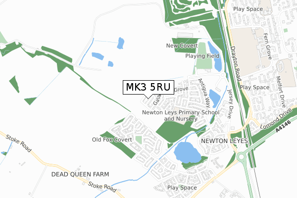 MK3 5RU map - small scale - OS Open Zoomstack (Ordnance Survey)