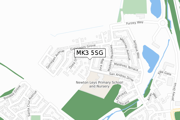 MK3 5SG map - large scale - OS Open Zoomstack (Ordnance Survey)