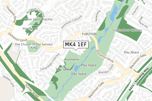 MK4 1EF map - large scale - OS Open Zoomstack (Ordnance Survey)