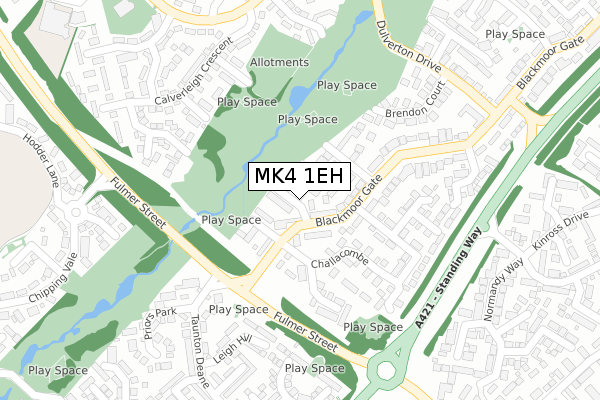 MK4 1EH map - large scale - OS Open Zoomstack (Ordnance Survey)