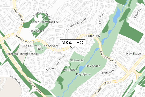 MK4 1EQ map - large scale - OS Open Zoomstack (Ordnance Survey)