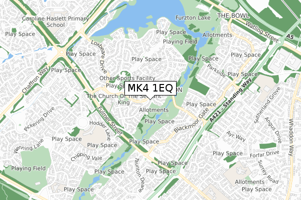 MK4 1EQ map - small scale - OS Open Zoomstack (Ordnance Survey)