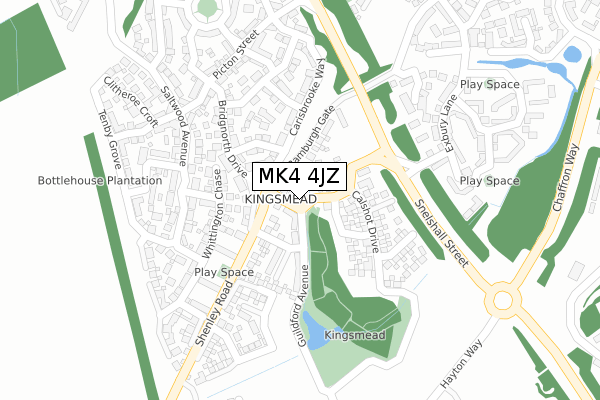 MK4 4JZ map - large scale - OS Open Zoomstack (Ordnance Survey)