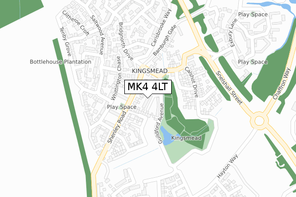 MK4 4LT map - large scale - OS Open Zoomstack (Ordnance Survey)