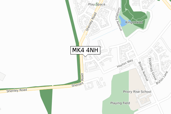 MK4 4NH map - large scale - OS Open Zoomstack (Ordnance Survey)