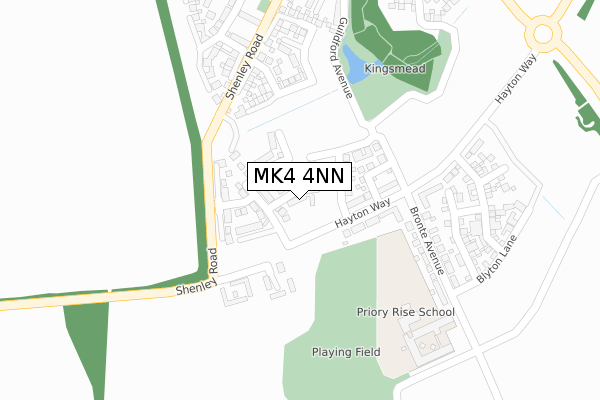 MK4 4NN map - large scale - OS Open Zoomstack (Ordnance Survey)