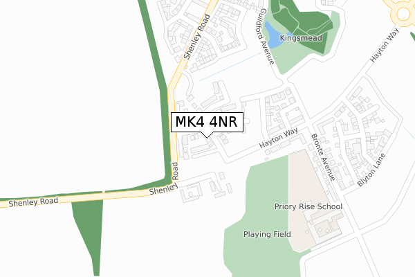 MK4 4NR map - large scale - OS Open Zoomstack (Ordnance Survey)