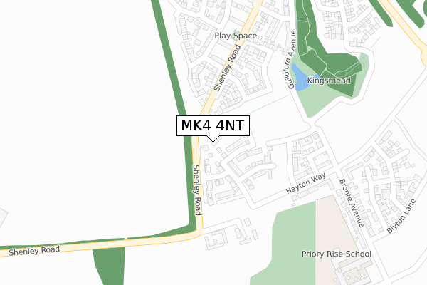 MK4 4NT map - large scale - OS Open Zoomstack (Ordnance Survey)