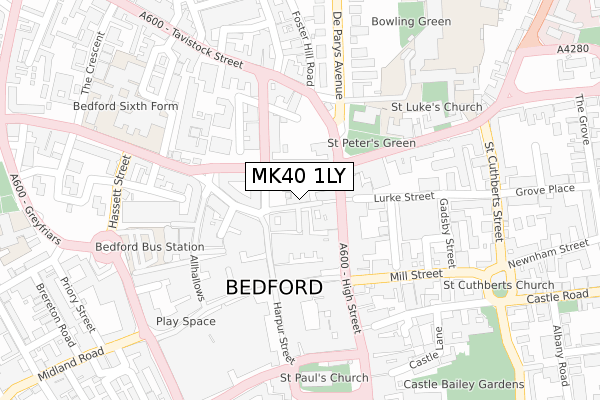 MK40 1LY map - large scale - OS Open Zoomstack (Ordnance Survey)