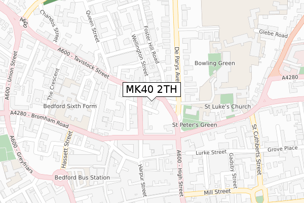 MK40 2TH map - large scale - OS Open Zoomstack (Ordnance Survey)