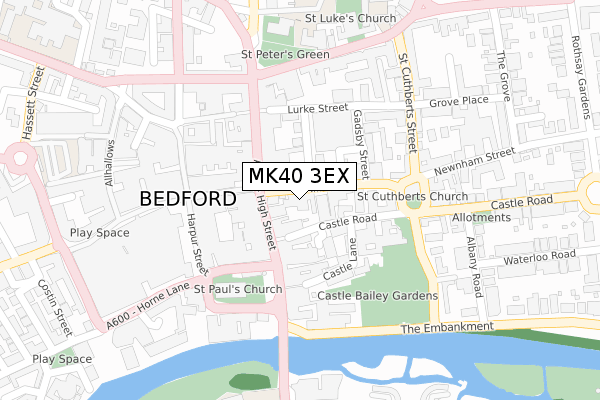 MK40 3EX map - large scale - OS Open Zoomstack (Ordnance Survey)