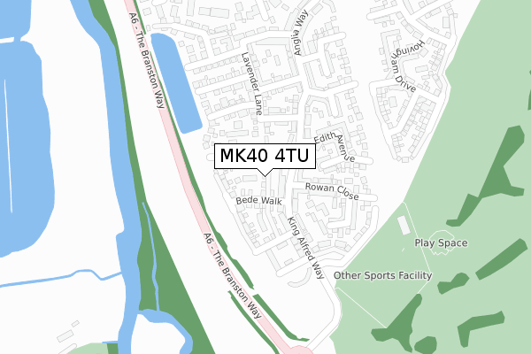 MK40 4TU map - large scale - OS Open Zoomstack (Ordnance Survey)