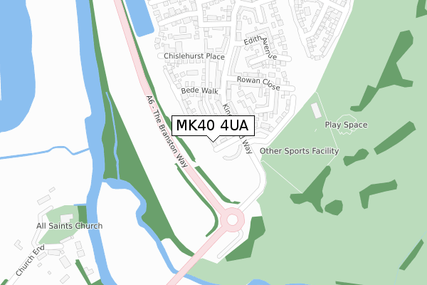 MK40 4UA map - large scale - OS Open Zoomstack (Ordnance Survey)