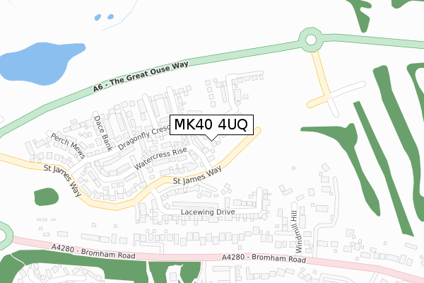 MK40 4UQ map - large scale - OS Open Zoomstack (Ordnance Survey)