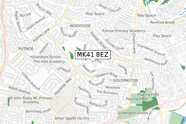 MK41 8EZ map - small scale - OS Open Zoomstack (Ordnance Survey)