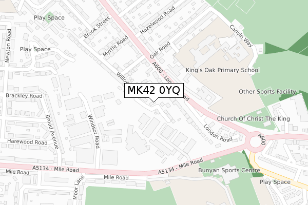 MK42 0YQ map - large scale - OS Open Zoomstack (Ordnance Survey)