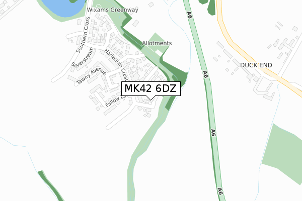 MK42 6DZ map - large scale - OS Open Zoomstack (Ordnance Survey)