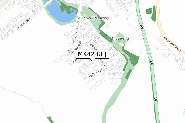 MK42 6EJ map - large scale - OS Open Zoomstack (Ordnance Survey)