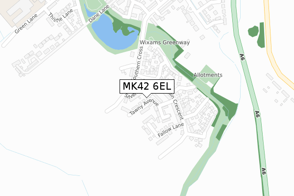 MK42 6EL map - large scale - OS Open Zoomstack (Ordnance Survey)