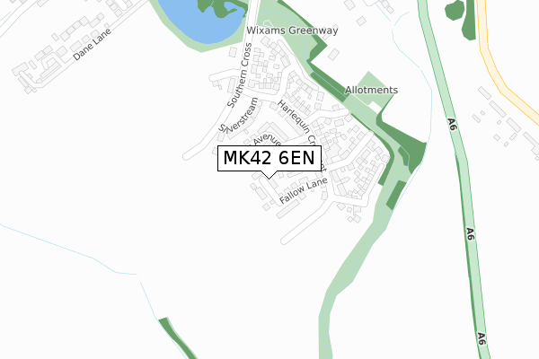 MK42 6EN map - large scale - OS Open Zoomstack (Ordnance Survey)