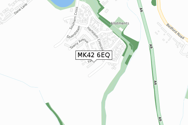 MK42 6EQ map - large scale - OS Open Zoomstack (Ordnance Survey)