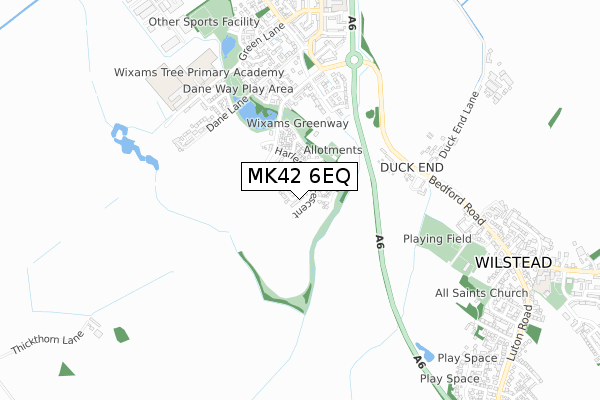 MK42 6EQ map - small scale - OS Open Zoomstack (Ordnance Survey)