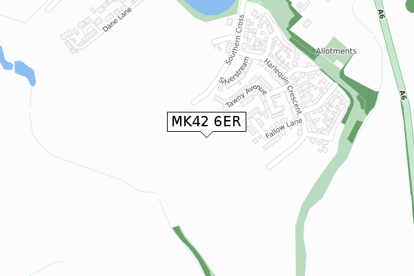 MK42 6ER map - large scale - OS Open Zoomstack (Ordnance Survey)