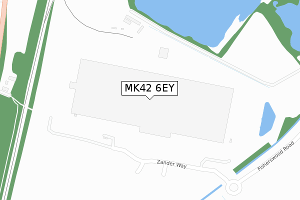 MK42 6EY map - large scale - OS Open Zoomstack (Ordnance Survey)