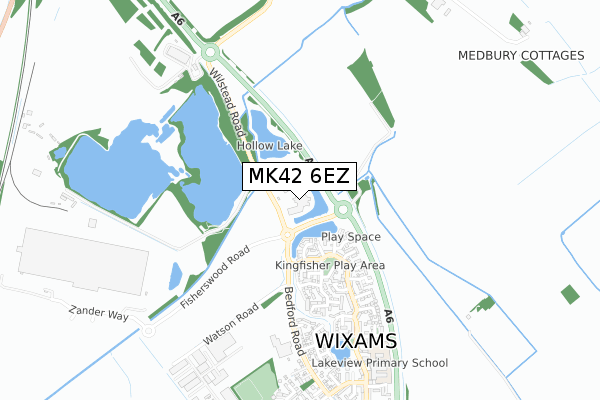 MK42 6EZ map - small scale - OS Open Zoomstack (Ordnance Survey)