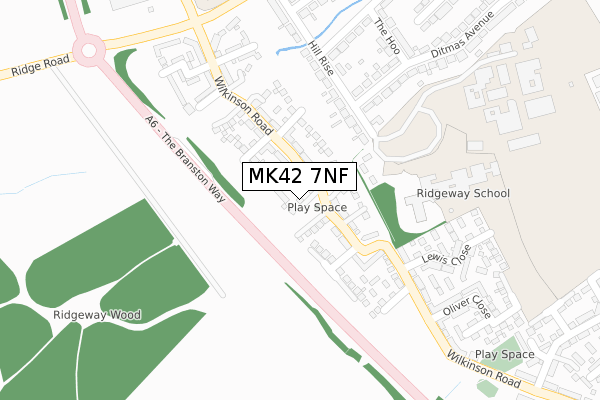 MK42 7NF map - large scale - OS Open Zoomstack (Ordnance Survey)