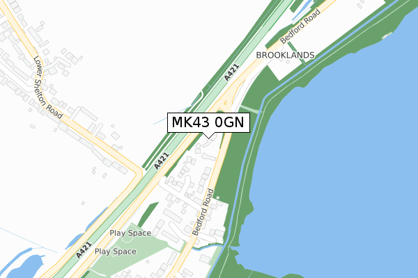 MK43 0GN map - large scale - OS Open Zoomstack (Ordnance Survey)