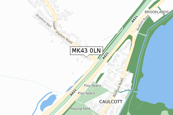 MK43 0LN map - large scale - OS Open Zoomstack (Ordnance Survey)