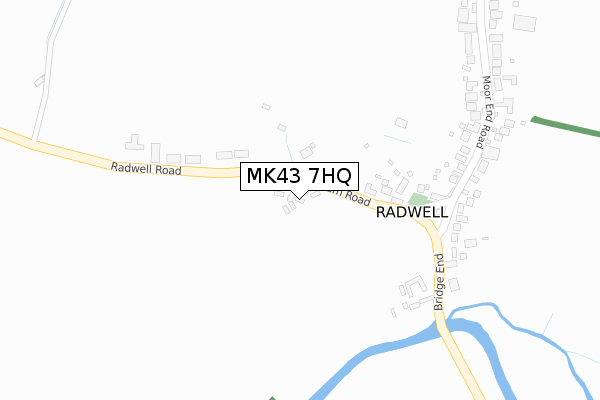 MK43 7HQ map - large scale - OS Open Zoomstack (Ordnance Survey)