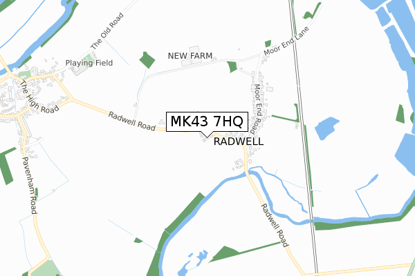 MK43 7HQ map - small scale - OS Open Zoomstack (Ordnance Survey)