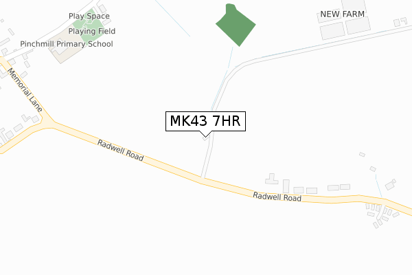 MK43 7HR map - large scale - OS Open Zoomstack (Ordnance Survey)