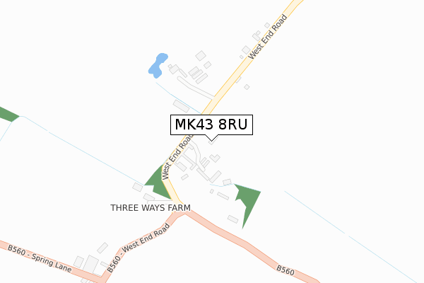 MK43 8RU map - large scale - OS Open Zoomstack (Ordnance Survey)