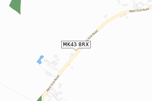 MK43 8RX map - large scale - OS Open Zoomstack (Ordnance Survey)